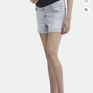 2 Pairs-Women's Time & Tru Maternity Denim Stretch Roll Cuff Shorts S 4-6 NEW